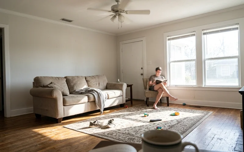 West-facing windows with strong afternoon sun in a living room