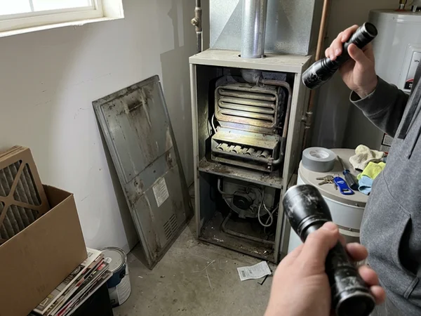 Heat exchanger inspection with a flashlight